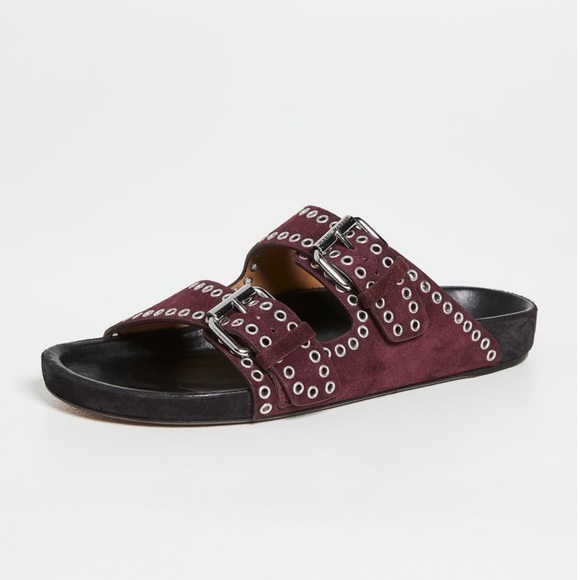 Isabel Marant Lenyo suede grommet slides - Picture 6 of 12